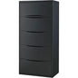 Interion® Premium Lateral File Cabinet, 5 Drawers, 30"W x 18"D x 64-1/2"H, Black - PuriLite