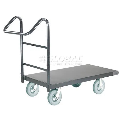 Global Industrial™ Steel Deck Truck 48x30 1200 Lb. Cap. 8" Pneumatic Casters - Ergo Handle - PuriLite