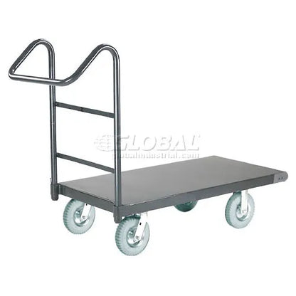 Global Industrial™ Steel Deck Truck 48x30 1200 Lb. Cap. 8" Pneumatic Casters - Ergo Handle - PuriLite