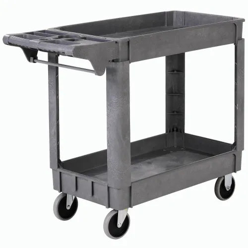 Global Industrial™ Utility Cart w/2 Shelves & 5" Casters, 500 lb. Capacity, 40"L x 17"W x 33"H - PuriLite