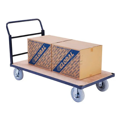 Global Industrial™ Steel Bound Wood Deck Platform Truck 60x30 1200 Lb. Cap. 8" Pneu. Casters - PuriLite