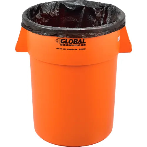 Global Industrial™ Plastic Trash Can - 55 Gallon Bright Orange - PuriLite