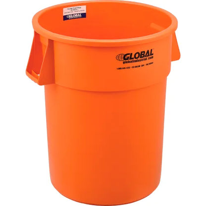 Global Industrial™ Plastic Trash Can - 55 Gallon Bright Orange - PuriLite