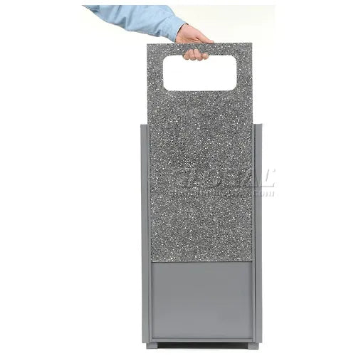 Global Industrial™ Stone Panel Trash Weather Urn, Gray, 24 Gallon, 17-1/2" Square x 36"H - PuriLite