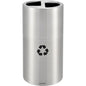 Global Industrial™ Round Multi-Stream Recycling Can, 25 Gallon Total, Satin Aluminum - PuriLite
