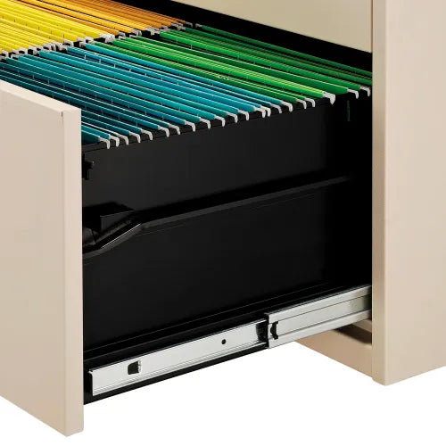 Interion® 2 Drawer Premium Lateral File Cabinet, Legal & Letter Size, 36"W x 18"D x 28"H, Putty - PuriLite