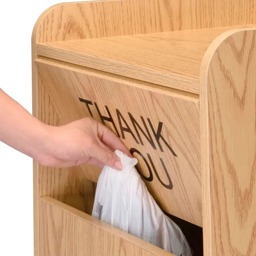 Global Industrial™ Wooden Waste Receptacle with Tray Top, 36 Gallon, Oak - PuriLite