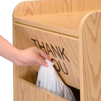 Global Industrial™ Wooden Waste Receptacle with Tray Top, 36 Gallon, Oak - PuriLite