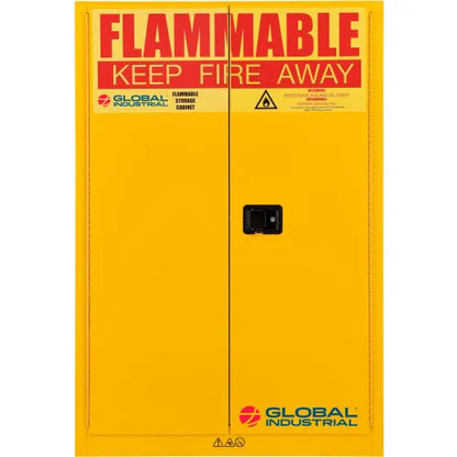 Global Industrial™ Flammable Cabinet, Manual Close Double Door, 45 Gallon, 43"Wx18"Dx65"H - PuriLite