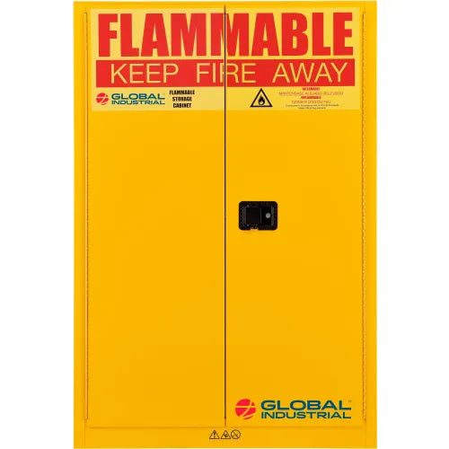 Global Industrial™ Flammable Cabinet, Manual Close Double Door, 45 Gallon, 43"Wx18"Dx65"H - PuriLite