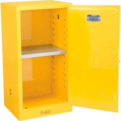 Global Industrial™ Flammable Cabinet, Manual Close Single Door, 16 Gallon, 23"Wx18"Dx44"H - PuriLite