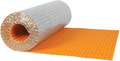 Schluter Systems Self-Adhesive Peel and Stick Ditra Heat Duo Membrane 108 Sq Ft (10 Sq M) Roll DHDPS810M Features Mortar-Free Waterproofing Underlayment, Floor Warming, Uncoupling Mat - PuriLite