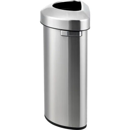 Global Industrial™ Stainless Steel Semi-Round Open Top Trash Can, 16 Gallon - PuriLite