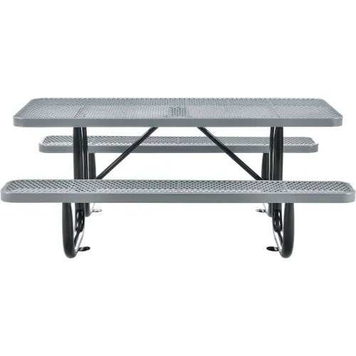 Global Industrial™ 6' Rectangular Picnic Table, Expanded Metal, Gray - PuriLite