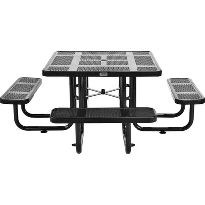 Global Industrial™ 46" Square Picnic Table, Perforated Metal, Black - PuriLite