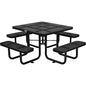 Global Industrial™ 46" Square Picnic Table, Perforated Metal, Black - PuriLite
