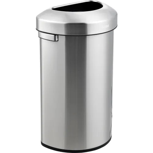 Global Industrial™ Stainless Steel Semi-Round Open Top Trash Can, 16 Gallon - PuriLite