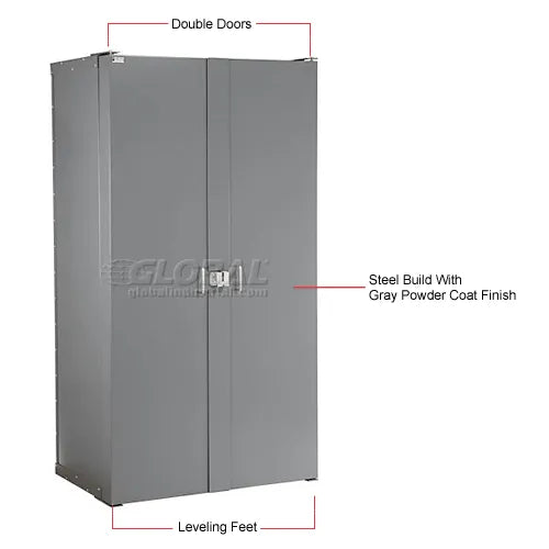 Global Industrial™ Bin Cabinet Deep Door - 132 Blue Bins, 16-Gauge Unassembled Cabinet 38x24x72 - PuriLite