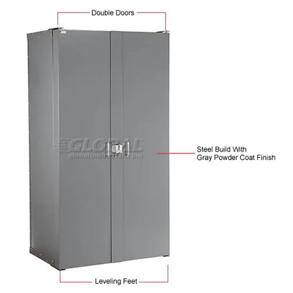 Global Industrial™ Bin Cabinet Deep Door - 132 Blue Bins, 16-Gauge Unassembled Cabinet 38x24x72 - PuriLite