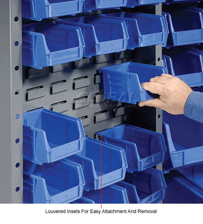Global Industrial™ Bin Cabinet Deep Door - 132 Blue Bins, 16-Gauge Unassembled Cabinet 38x24x72 - PuriLite