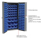 Global Industrial™ Bin Cabinet Deep Door - 144 Blue Bins, 16-Gauge Unassembled Cabinet 38x24x72 - PuriLite