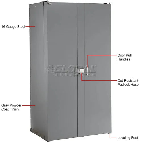 Global Industrial™ Bin Cabinet Deep Door - 144 Blue Bins, 16-Gauge Unassembled Cabinet 38x24x72 - PuriLite