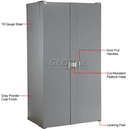 Global Industrial™ Bin Cabinet Deep Door - 144 Blue Bins, 16-Gauge Unassembled Cabinet 38x24x72 - PuriLite
