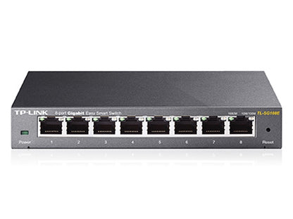 TP-Link Network TL-SG108E 8-Port 10/100/1000Mbps RJ45 Gigabit Easy Smart Switch - PuriLite