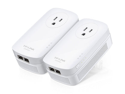 TP-Link Accessory TL-PA9020P KIT AV2000 2 Port Gigabit Passthrough Powerline Starter Kit - PuriLite