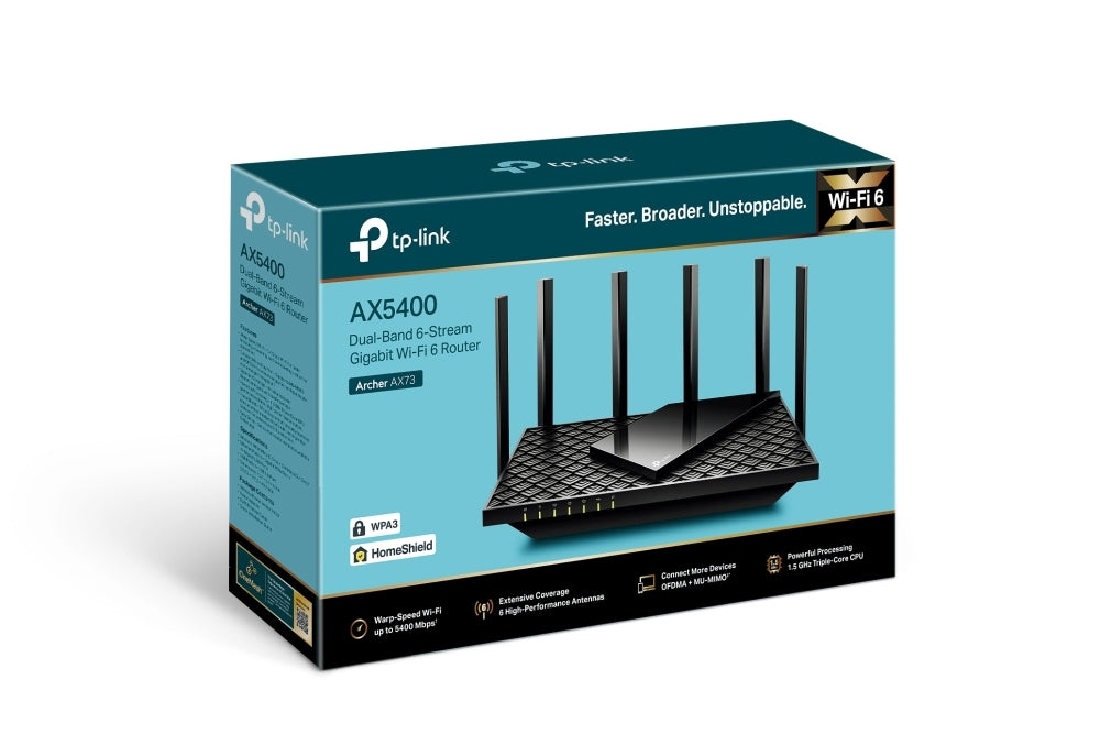TP-Link Router Archer AX73 AX5400 Dual-Band Gigabit Wi-Fi 6 Router - PuriLite