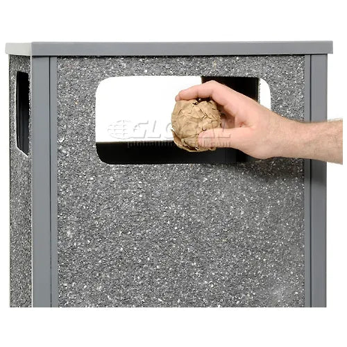 Global Industrial™ Stone Panel Trash Sand Urn, Gray, 12 Gallon, 13-1/2" Square x 32"H - PuriLite