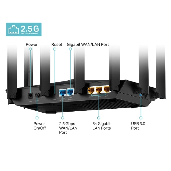 TP-Link Router Archer AX80 AX6000 Wi-Fi 6 Router 2.5Gbps WAN/LAN port - PuriLite