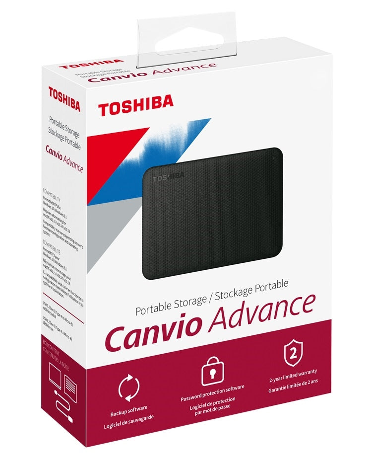 Toshiba Hard Drive HDTCA20XK3AA 2TB USB 3.0 Canvio Advance Portable Hard Drive Black - PuriLite