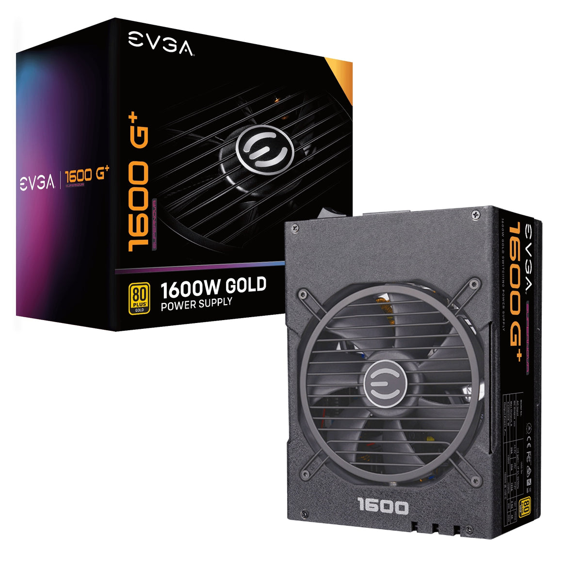 EVGA Power Supply 220-GP-1600-X1 SuperNOVA 1600 G+ 1600W 80 Plus Gold Fully Modular - PuriLite
