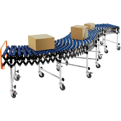 Global Industrial™ 24"W Nylon Skate Wheel Conveyor, Portable & Expandable, 6'2" to 24'8"L - PuriLite