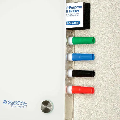 Global Industrial™ Magnetic Glass Whiteboard, 72"W x 48"H - PuriLite