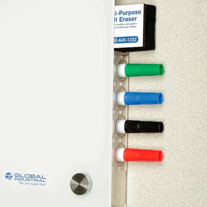 Global Industrial™ Magnetic Glass Whiteboard, 72"W x 48"H - PuriLite