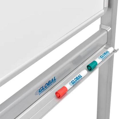 Global Industrial™ Mobile Reversible Magnetic Whiteboard - 36"W X 24"H - Steel - SIlver Frame - PuriLite