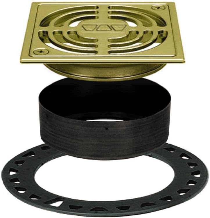 Schluter Kerdi-Drain Grate Kit, 4" Brushed Brass - PuriLite