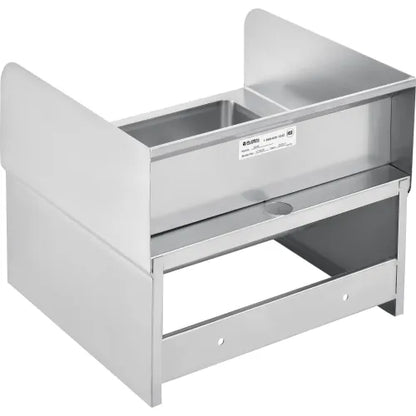 Global Industrial™ Stainless Steel Hands Free Wall Mount Sink W/Splash Guards, 14"x10"x5" Deep - PuriLite