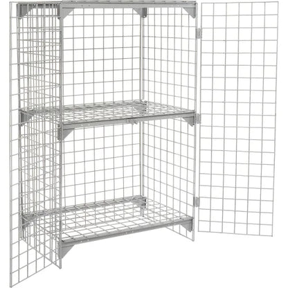Global Industrial™ 1-Tier 2 Door Wire Mesh Security Locker, 36"Wx24"Dx60"H, Gray, Unassembled - PuriLite