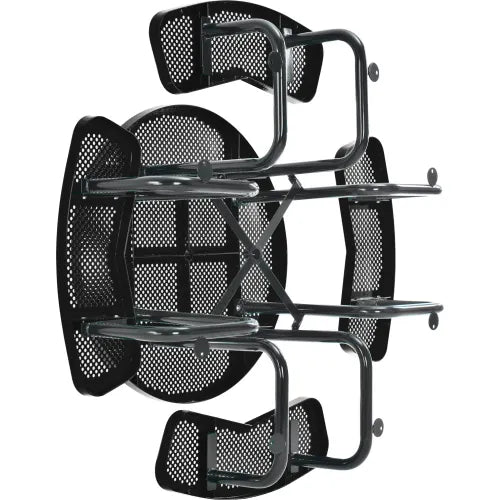 Global Industrial™ 46" Round Picnic Table, Perforated Metal, Black - PuriLite