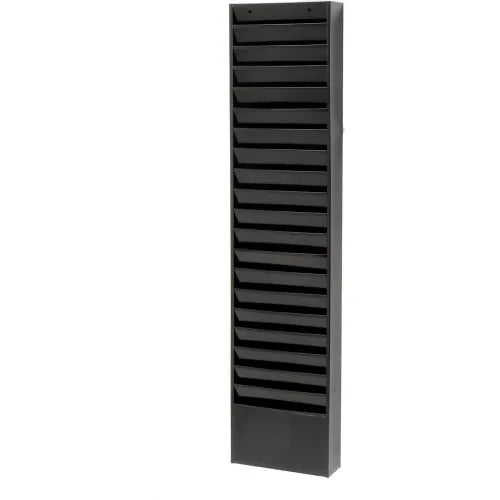 Global Industrial™ Medical Chart Hanging Wall File Holder, 20 Pockets, Black - PuriLite