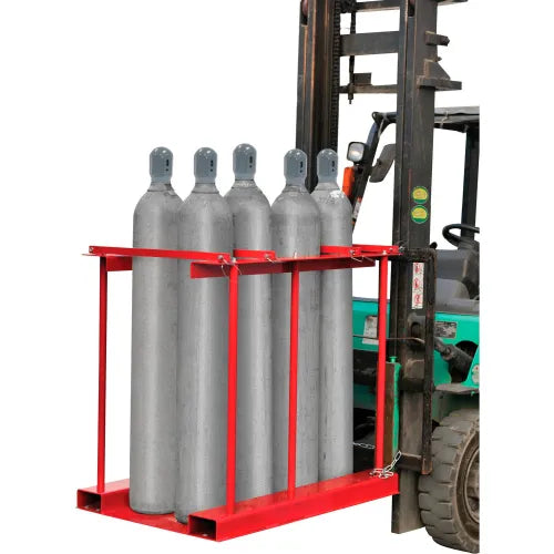 Global Industrial™ Forkliftable Cylinder storage Caddy, Stationary For 8 Cylinders - PuriLite