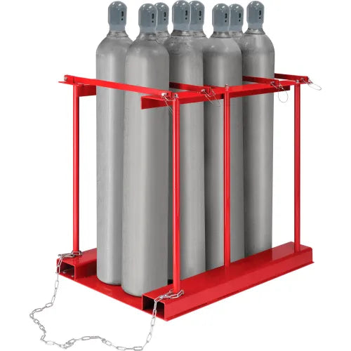 Global Industrial™ Forkliftable Cylinder storage Caddy, Stationary For 8 Cylinders - PuriLite