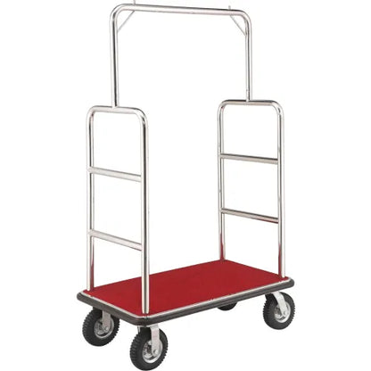Global Industrial™ Silver Stainless Steel Bellman Cart Straight Uprights 8" Pneumatic Casters - PuriLite