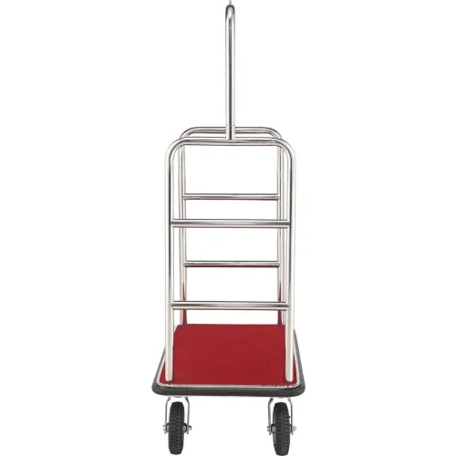 Global Industrial™ Silver Stainless Steel Bellman Cart Straight Uprights 8" Pneumatic Casters - PuriLite
