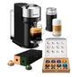 Nespresso Vertuo Next Deluxe Coffee and Espresso Maker by DeLonghi, Chrome with Aeroccino Milk Frother - PuriLite