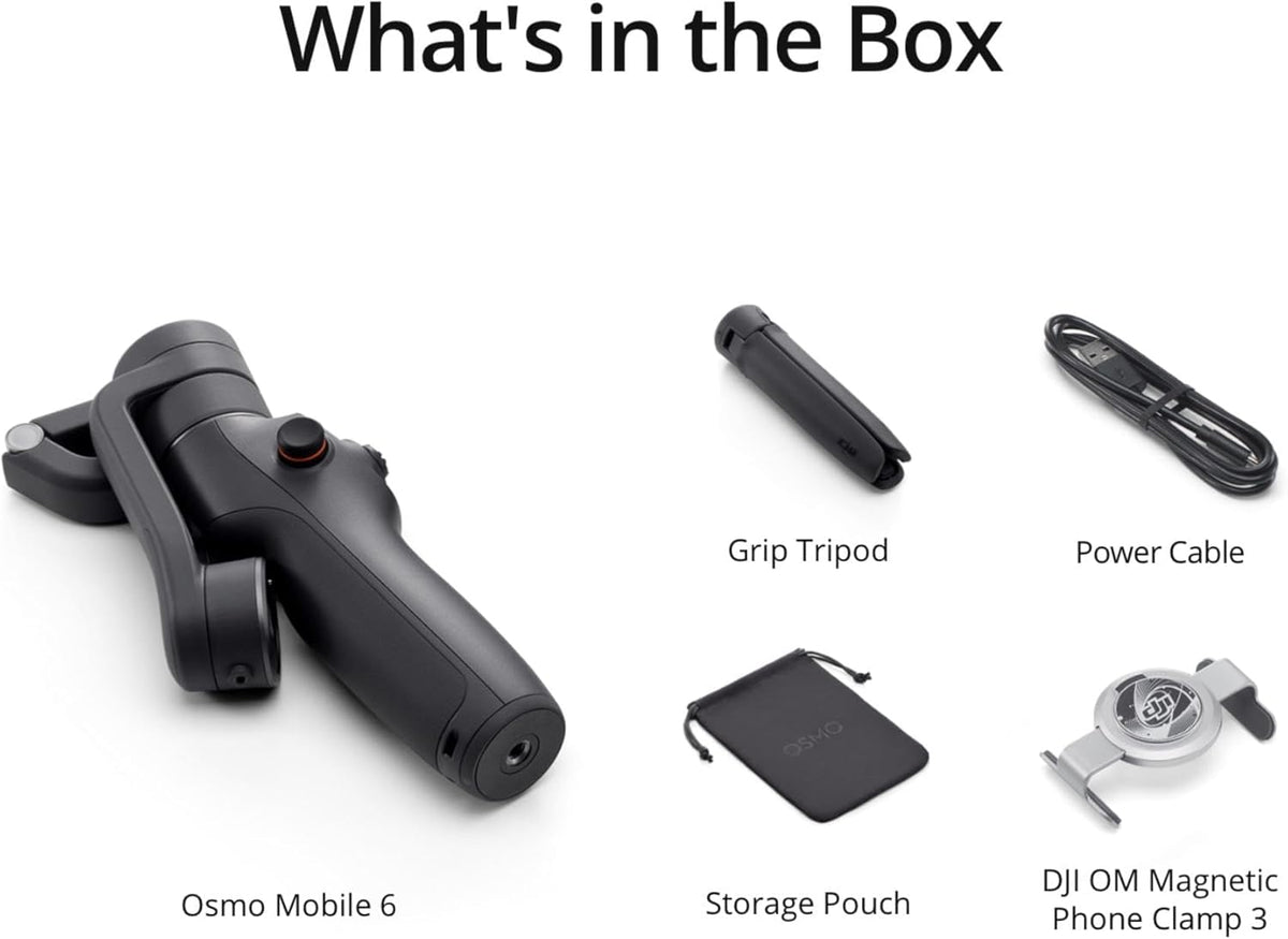 DJI Osmo Mobile 6 Gimbal Stabilizer for Smartphones, 3-Axis Phone Gimbal, Built-in Extension Rod, Object Tracking, Portable and Foldable, Vlogging Stabilizer, YouTube TikTok, Slate Gray - PuriLite
