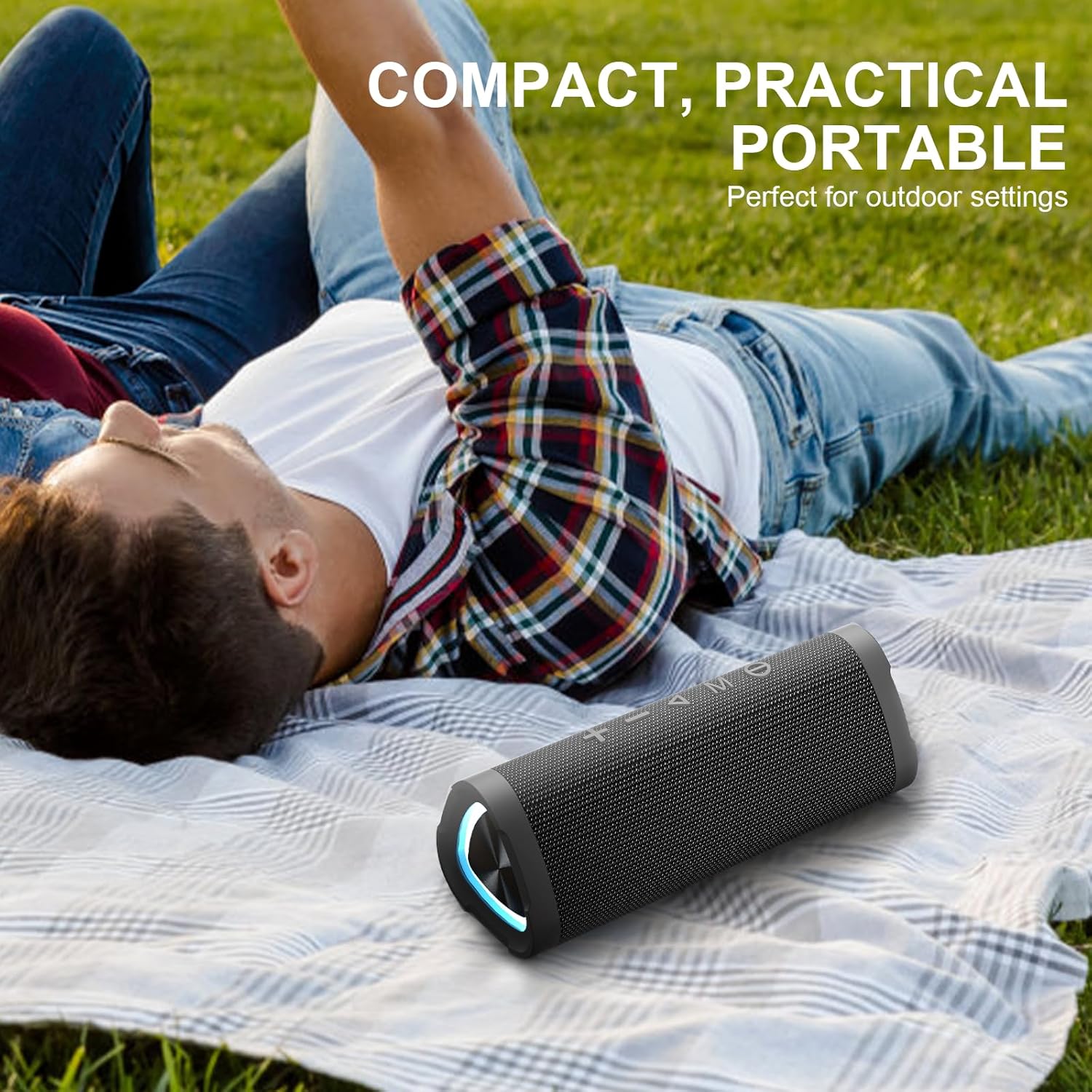 Vanzon Bluetooth Speakers, Portable Wireless Speaker, IPX7 Waterproof Bluetooth Speaker with 24H Playtime, 24W Loud Stereo Sound, TWS Pairing and RGB Lights, Suitable for Outdoor, Home, Beach, Pool - PuriLite